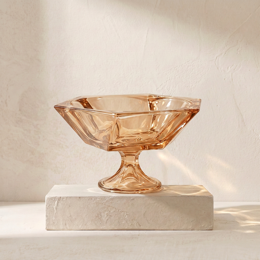 Coupe sur pied verre ambré — REF#78015
